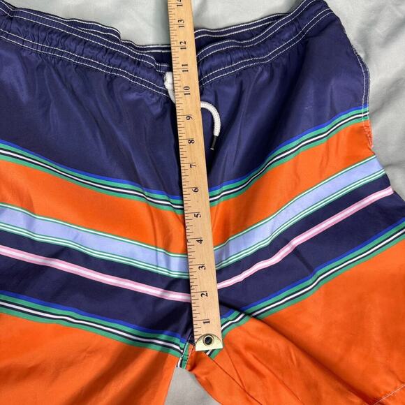 Polo Ralph Lauren Youth Boys' XL (18-20) Swim Trunks Navy Orange Stripes Pockets - Picture 13 of 14